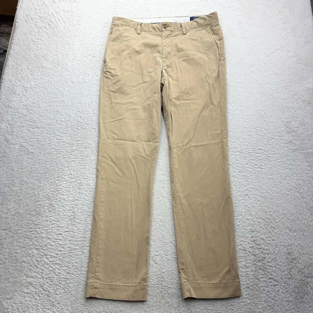 Polo Ralph Lauren Mens Stretch Slim Fit Chino‎ Pants Khaki Tan 31x30